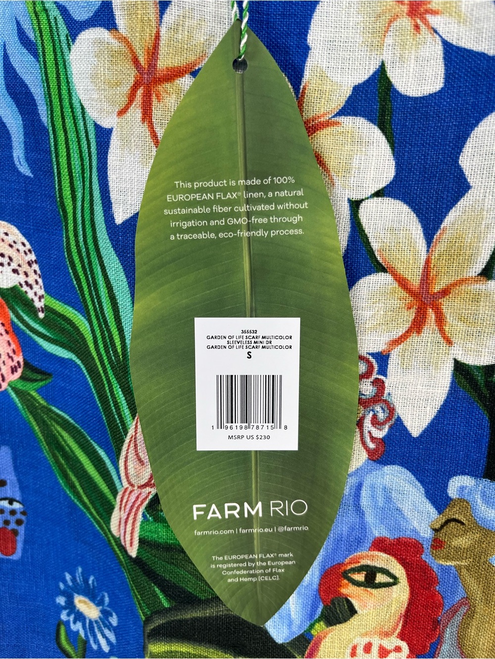 NWT Farm Rio Multicolor Garden Of Life Scarf Scallop Mini Dress size Small - Picture 12 of 14